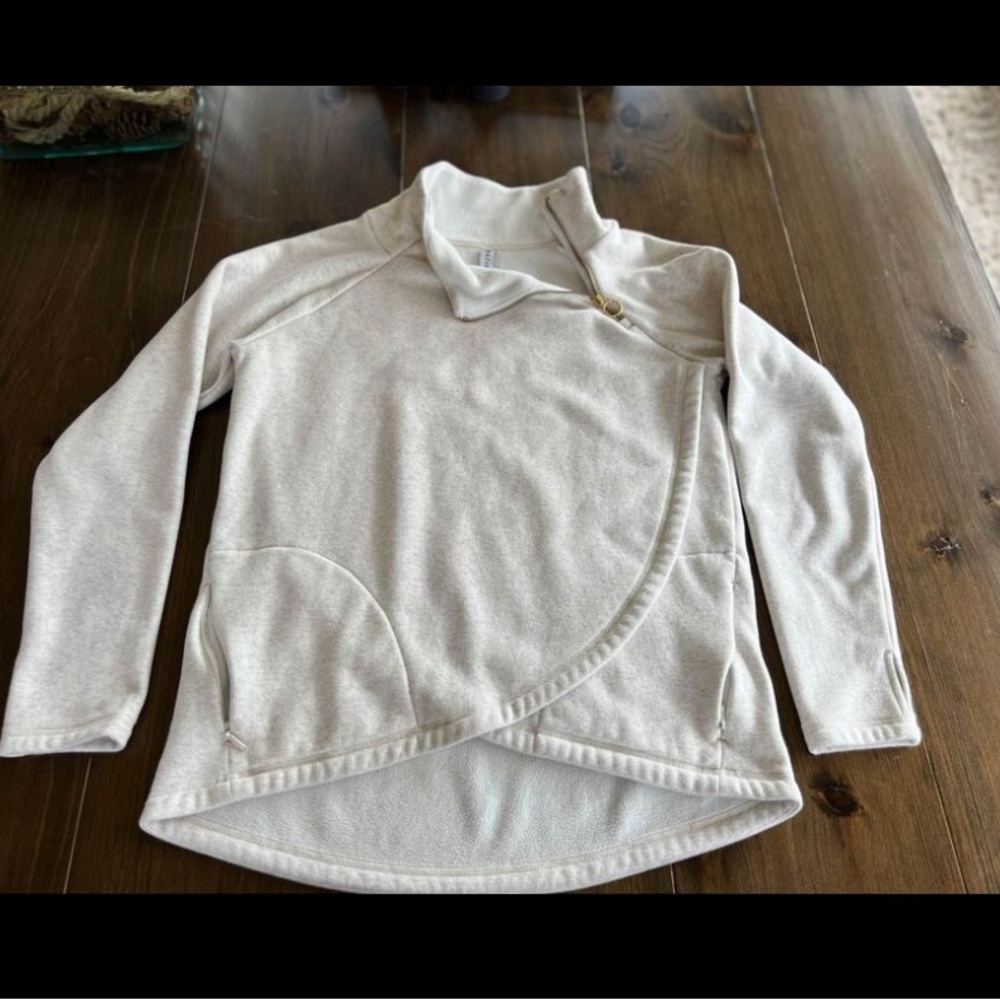 Athleta cozy karma asym pullover with side zipper